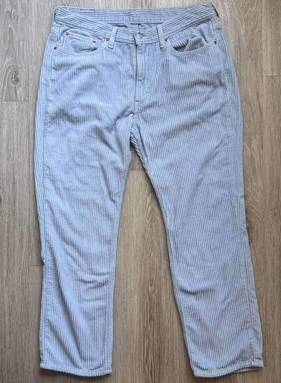 Levi's 514 Straight Fit Corduroy Pants Light Blue Size 36x30